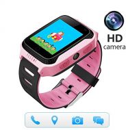 FROMPR Q528 GPS Tracker Kids Smart Watch for Children Girls Boys Summer Outdoor Birthday with Camera SIM Calls Anti-lost SOS Smart watch Bracelet for iPhone Android Smartphone (Pin