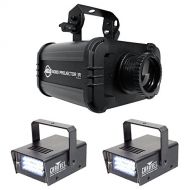 Package: American DJ ADJ GOBO PROJECTOR IR LED Light With IR Remote, 4 Colors, 4 Patterns, Low Heat Output, and Long Lasting LEDs + (2) Chauvet DJ MINI STROBE LED Compact Easy-to-u