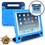 Pure Sense Cases Pure Sense Buddy [Anti-Microbial Kids CASE] Child Proof case for iPad 5th, iPad 6th Generation, iPad Air 2 1 | Stand, Handle, Shoulder Strap (Blue)