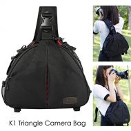 CameraVideo Bags - Camera Video Sling Shoulder Cross Body Triangle Package Bag Case Waterproof wRain Cover Men Women Soft Padded for Canon Nikon - by Jhin Stella - 1 PCs