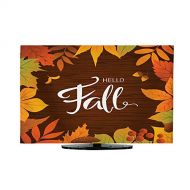 Miki Da Outdoor tv Cover Flat Screen tv Cover 4748 inch Hello Fall Seasonal Autumn Leaves Frame Background