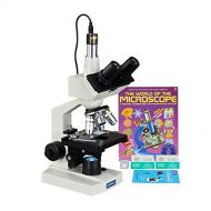 OMAX 40-2500X LED Digital Trinocular Lab Microscope + 5MP Camera + Blank Slides + Covers + Lens Paper + Book