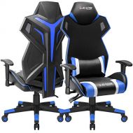 Homall Gaming Chair Racing Style Office Chair High Back Computer Desk Chair Ergonomic Swivel Chair Breathable Mesh Back Bucket Seat Chair with Adjustable Armrest (Blue, 1 Pack)