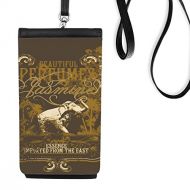 DIYthinker Tropical Elephant Brown European Style Frame Faux Leather Smartphone Hanging Purse Black Phone Wallet Gift