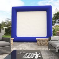 Hurbo 17.4ft Outdoor Projector Screen - Blow Up Inflatable Movie Projection - Portable Strong Thick Frame Backyard Theater Projection Screen, NOT Included Fan Pump (Dark Blue)