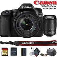 Canon (6AVE) Canon EOS 80D DSLR Camera with 18-135mm Lens (1263C006) - Starter Bundle