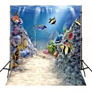 Kate 5x7ft Photography Backdrops Underwater World Backgound Colourful Fish Undersea Backdrops for Studio Photo Props