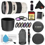 Canon (6AVE) Canon EF 70-200mm f4L USM Lens Bundle w 64GB Memory Card + Accessories, 3 Piece Filter Kit Color Multicoated 6 Piece Filter Kit (International Model)