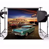 Yeele 10x10ft Retro Nostalgia 50S 60S Backdrop Vintage Eatery Dinner Motorcycle Car Party Banner Photography Background Girl Boy Adult Portrait Photo Booth Shooting Photocall Studi