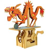 Bepuzzled WHAT ON EARTH Mechanical Dragon Puzzle - Crank Operated Kinetic Figure