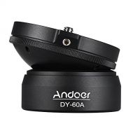 Andoer DY-60A Aluminum Alloy Tripod Leveling Base Panorama Photography Ball Head 15° Inclination with 1/4 screw Bubble Level for Canon Nikon Sony DSLR Cameras
