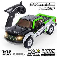 GPTOYS Remote Control Car 1:12 2.4GHz 4WD Off Road Monster Truck Oversized Pickup with LED Light