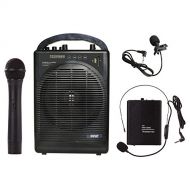 Pyle Portable Outdoor PA Speaker Amplifier System & Microphone Set with Bluetooth Wireless Streaming, Rechargeable Battery - Works with Mobile Phone, Tablet, PC, Laptop, MP3 Player