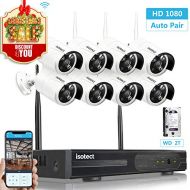 [Full HD] Best Wireless Security Camera System, Isotect 8CH 1080P CCTV Surveillance System WiFi NVR Kits, 8pcs 1080P Security Cameras Wireless Outdoor,Motion Detection Remote View,