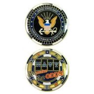 United States Military US Armed Forces USN Navy Gambling Chip We Make The Odds! - Good Luck Double Sided Collectible Challenge Pewter Coin by Eagle Crest