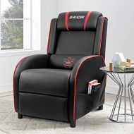 Homall Gaming Recliner Chair Single Living Room Sofa Recliner PU Leather Recliner Seat Home Theater Seating (Red/Black)