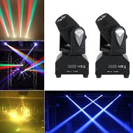 Yosoo 2pcs/Set 50W LED RGBW Moving Head Stage Light DMX512 Disco DJ Party Effect Lights US Plug 110V
