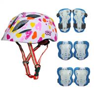 SymbolLife Kids Cycling Helmet with Protective Gear Set, 6pcs Knee and Elbow Pads with Wrist Guards for Outdoor Multi-Sports Rollerblading, Skating, Football, Volleyball, Skateboar