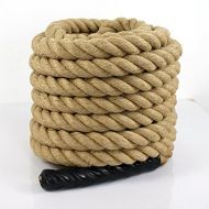Smartxchoices 1.5 Diameter 50ft Battle Rope Twisted Manila Jute Rope Fitness Hemp Rope with Shirk End Caps Natural Color