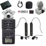 Zoom H6 Six-Track Portable Handy Recorder Bundle with Movo Omnidirectional and Cardioid XLR Lavalier Microphones