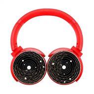 YES-666 Geometric Solar System Science Artstereo Wireless Headset with Microphone Bluetooth Foldable Portable Stereo Headset for PcTvPhone Red
