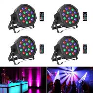 Stage Lights, OPPSK 18W RGB 18LEDs Par Lights Package by Remote DMX Control Uplighting for Wedding DJ Christmas Party Stage Lighting