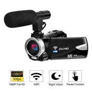 COMI Camcorder with Microphone FHD 1080P 30 FPS 24.0 MP Video Camera Camcorders WiFi Night Vision Vlogging Camera 16X Digital Zoom HDMI Output