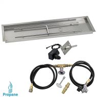 American Fireglass Stainless Steel Drop-In 48 Inch x 14 Fire Pit Ignition Kit -Propane