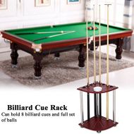 Estink Billiard Cue Rack, Wood Billiard Pool Rack Sticks Balls Storage Floor Stand with Ashtray Accessory,Holds 8 Cues
