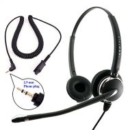 2.5 mm Headset - InnoTalk Luxury Quick Disconnect Headset compatible with Plantronics QD