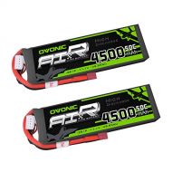 OVONIC 2 Packs 3S 11.1V 4500mAh 50C LiPo Battery Pack with T Plug for RC Evader BX Car, RC Truck, RC Truggy RC Airplane UAV Drone FPV