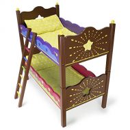 Imagination Generation Star Bright Colorful Bunk Beds Furniture with Bedding, Turns into 2 Twin Beds & Fits 18 American Girl Dolls, Stuffed Animals, Baby Dolls