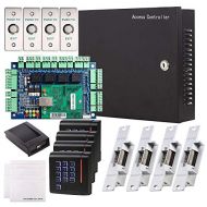 UHPPOTE Network RFID Access Control Panel Kit System WPower Supply Keypad Reader Card Strike Lock for 4 Door