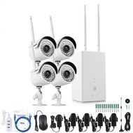 ANNKE 4CH 1080P HD NVR Wireless Security camera Systems with 4x 1.0MP Wireless WIFI Indoor Outdoor IP Cameras, 100ft Night Vision, Intelligent Recording, Smart Motion Detection, NO