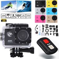 UGI 4K Wifi Action Camera Ultra HD 1080P Sports Cam with EIS 30m Underwater Waterproof Camera Remote Sports Camcorder with Mounting Accessories Kit