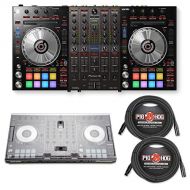 Pioneer DJ DDJ-SX3 Flagship 4-Channel Controller with Decksaver Protective Cover & PigHog 25ft XLR Cables