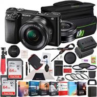 Beach Camera Sony Alpha a6000 Mirrorless Digital Camera 24.3MP SLR (Black) with 16-50mm Lens ILCE-6000LB 128GB Memory Deco Gear Case Filter Kit Charger & Extra Battery Power Editing Bundle