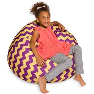 Posh Beanbags Big Comfy Bean Bag Chair: Posh Large Beanbag Chairs with Removable Cover for Kids, Teens and Adults - Polyester Cloth Puff Sack Lounger Furniture for All Ages - 27 Inch - Chevron P