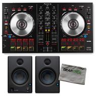Pioneer DJ DDJ-SR2 Portable Serato DJ Pro Controller w/Studio Monitors and Clot