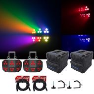 (2) Chauvet DJ Wash FX 2 DMX Eye Candy Effect Dance Floor Lights+Bags+Cables