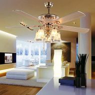 Andersonlight 52-Inch Ceiling Fan with Five Blades and Five Swirled Marble Glass Light Kit, Golden Finish
