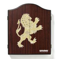 Winmau dark wood faced Darts cabinet with Golden Lion
