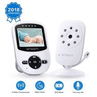Babebay Video Baby Monitor With Camera [2018 Upgraded] Night Vision, Two-way Talk Audio, Temperature Sensor, ECO Mode, 2.4 Color Screen, Long Transmission Range
