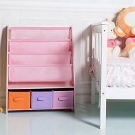 Caraya Kids Bookcase and Toys Organizer Shelves With 3 Storage Boxes
