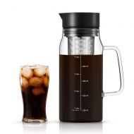 Soulhand Cold Brew Iced Coffee Maker Cold Coffee Maker Cold Brew Pitcher-34oz/1.0ML Borosilicate Glass Hot & Cold Tea Brewing Cold Brew System with Removable Filter for Home Office