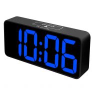 DreamSky 8.9 Inches Large Digital Alarm Clock with USB Charging Port, Fully Adjustable Dimmer, Battery Backup, 12/24Hr, Snooze, Adjustable Alarm Volume, Bedroom Alarm Clocks: Elect
