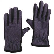 ISOTONER Isotoner Smart Touch Mens Gray & Black Wool Blend Touchscreen Tech Gloves