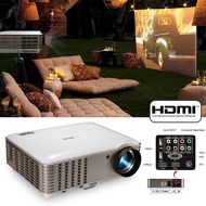 EUG X88 3900lumens Video Projectors 1080p Full HD LCD LED Image System Home Theater Cinema Projector HDMI VGA AV USB Audio Out,Built-in Speakers for Outdoor Entertainment DVD PC Ga