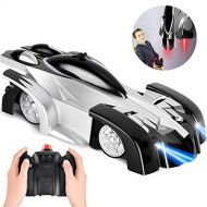 ROOYA BABY Gravity Defying Wall Climbing Car, Remote Control Car USB Rechargeable Anti Gravity RC Car No Gravity Electric Vehicles with LED Lights 360 Rotating Stunt Race Cars Kids