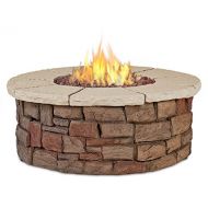 Real Flame C11810LP-BF Sedona Round Propane/Natural Gas Fire Table, Buff